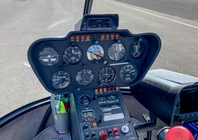 Helicopter- R44 inside- Robertson-airport- Interstate Aviation Inc.